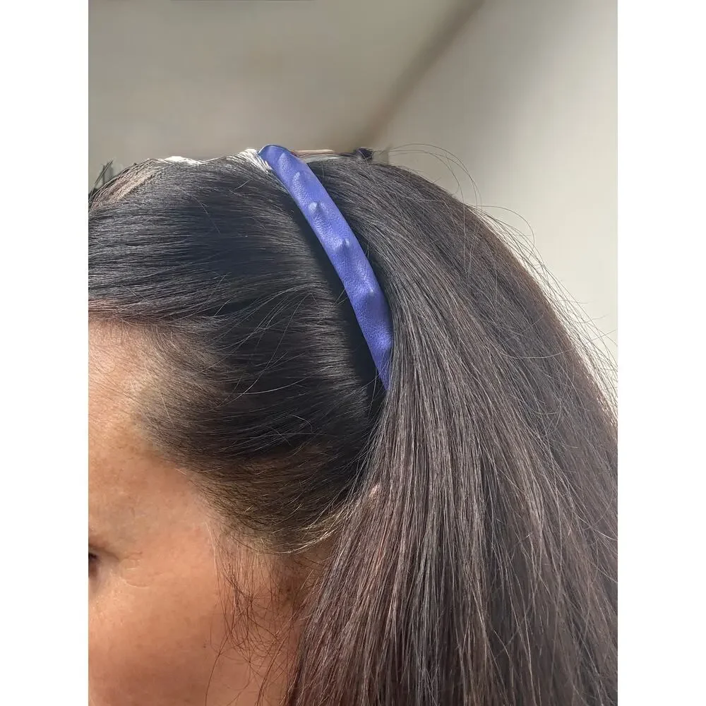 Jennifer Behr 2010 Cobalt Blue Leather Structured Headband Vintage